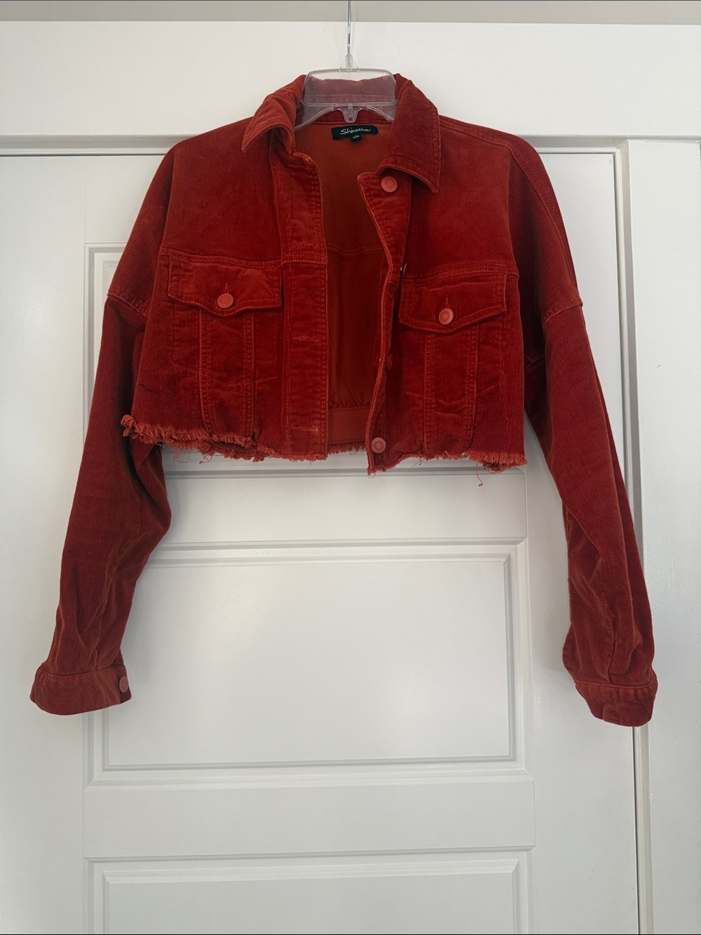 Shinestar Cropped Rust Corduroy Jacket